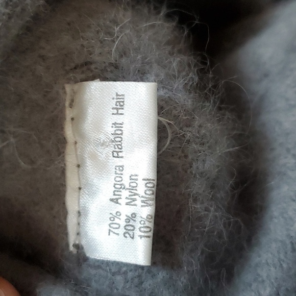 Rabbit hair angora wool gray hat - Picture 3 of 4